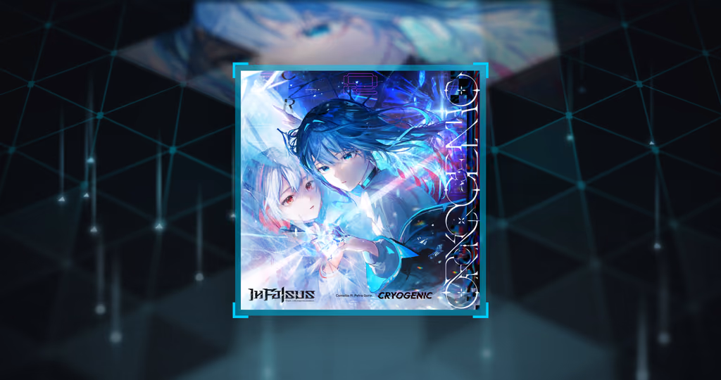 Cover art for Cryogenic, illustrated by アオノアオ + Vormis. (Design: V17AMax)