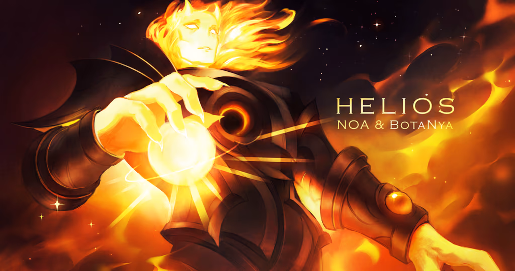 Cover art for Helios, illustrated by Spectro